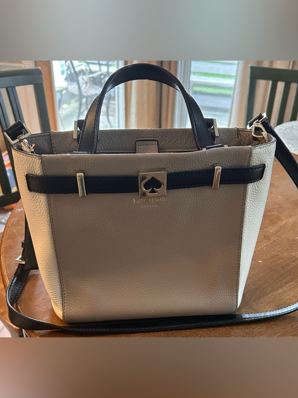 kate spade Color Block Modified Satchel with Snap Closure in Center Interior